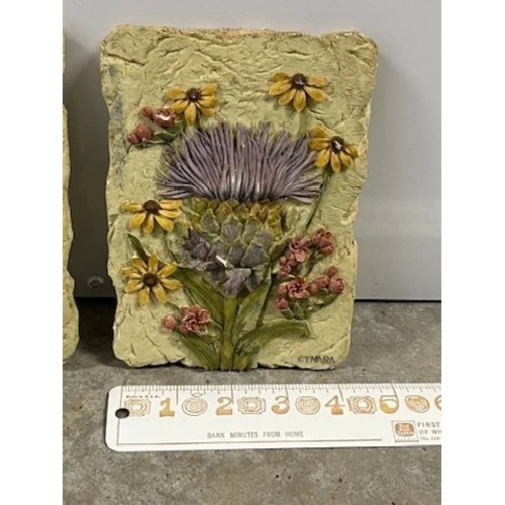 Cheri Blum 3D Resin Plaques - Two - Ginger &‎ Cynara - Cottagecore / Floral